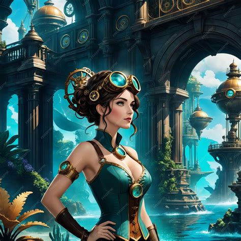 Premium AI Image | Explore Atlantis' steampunk realm unraveling