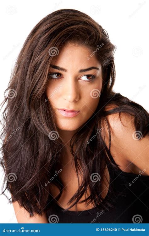 Face Of Beautiful Brunette Stock Photo Image Of Girl