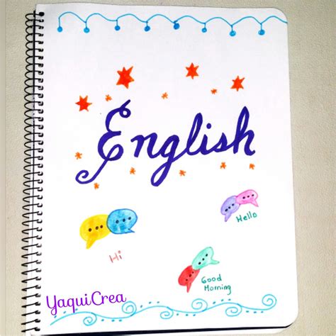 Portada Caratula De Inglés Portada De Cuaderno De Dibujos Portadas