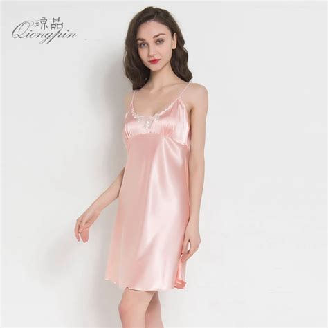 Female Sexy Summer Silk Sleepwea New Nightdress Camisole Lady Silk