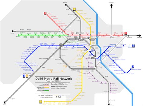 Delhi metro map, India