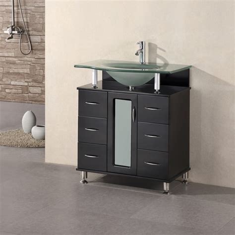 Design Element Huntington Espresso Single Sink Vanity With Frosted