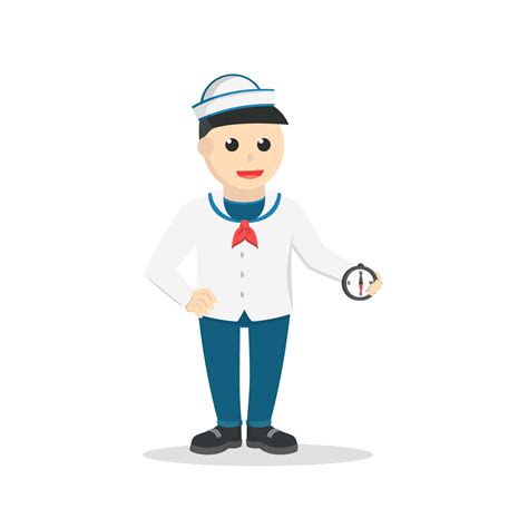 sailor holding compass design character on white background 10689566 ...
