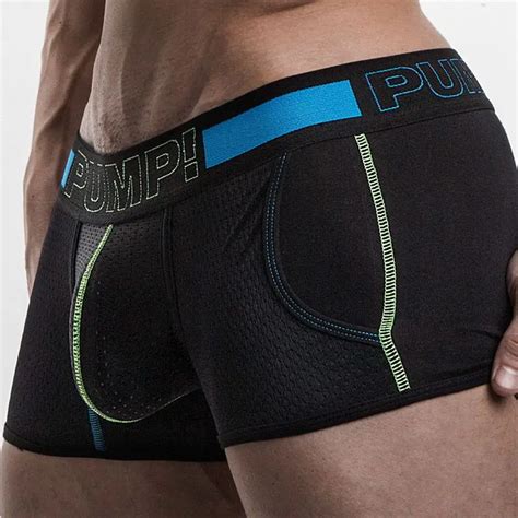 Pump Brand Mens Underwear Boxers Mesh Pockets Men Boxer Shorts Cotton Body Trunks Sexy Mesh Gay