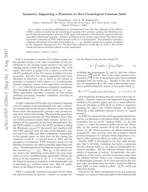 Pdf Symmetry Supporting A Transition To Zero Cosmological Constant State