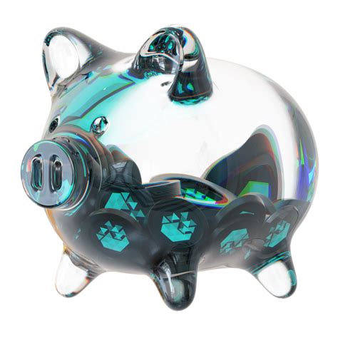 Iotex Iotx Clear Glass Piggy Bank With Decreasing Piles Of Crypto Coins