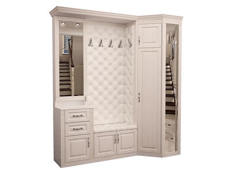 Угловая прихожая Чарли Лайт 10 с каретной стяжкой и МДФ от фабрики Стиль