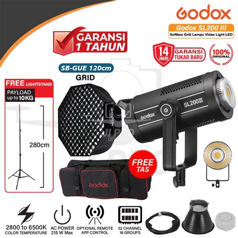 Jual Godox SL200III Studio LED Bowens Mount SL 200III SL200 III PAKET