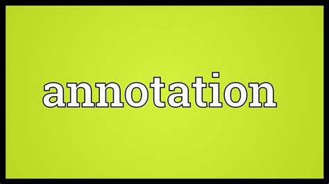 Annotation Meaning Youtube