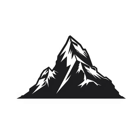 Premium Photo A Black And White Mountain Logo With A White Background