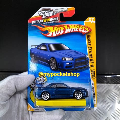 Hot Wheels Nissan Skyline Gt R Bnr R Metalflake Dark Blue Hotwheels New Models