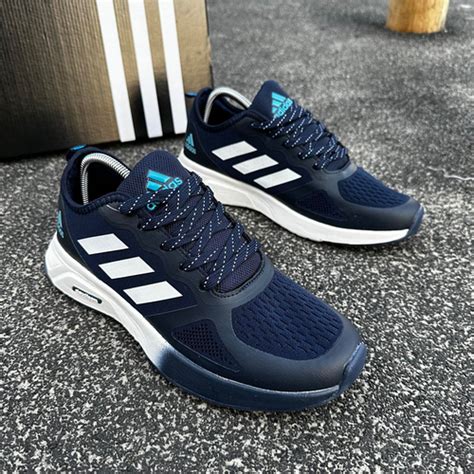 Мужские кроссовки летние Adidas Run Cloudfoam Blue Адидас синие ...