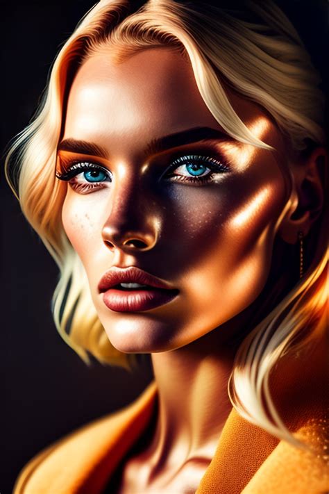 Lexica A Photo Close Up Of A Beautiful Blonde Woman With Freckles Fashion Editorial Studio