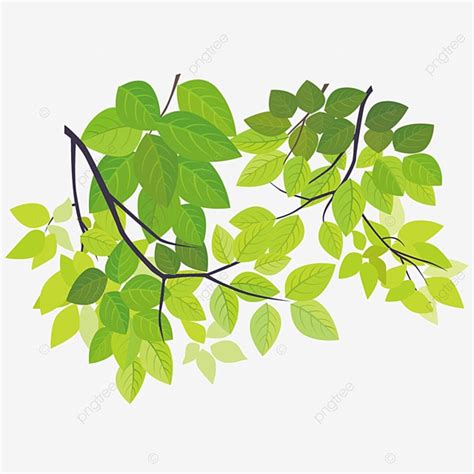 Green Leaf Material PNG Picture Bright Cartoon Green Leaf Material