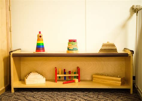 Montessori Infant Classroom Sensorial Shelf