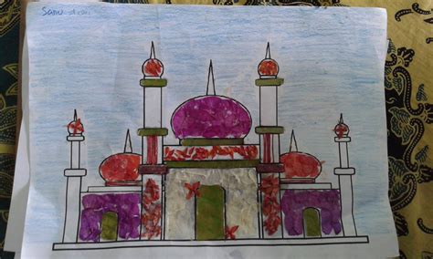 Membuat kolase dari daun, bunga dan ranting kering