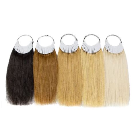 Human Hair Swatch Hair Rings 30pcs Colored Strands For Hair Test Strand