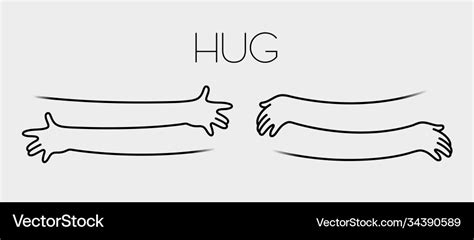 Simple Line Creating Hug Drawing Royalty Free Vector Image