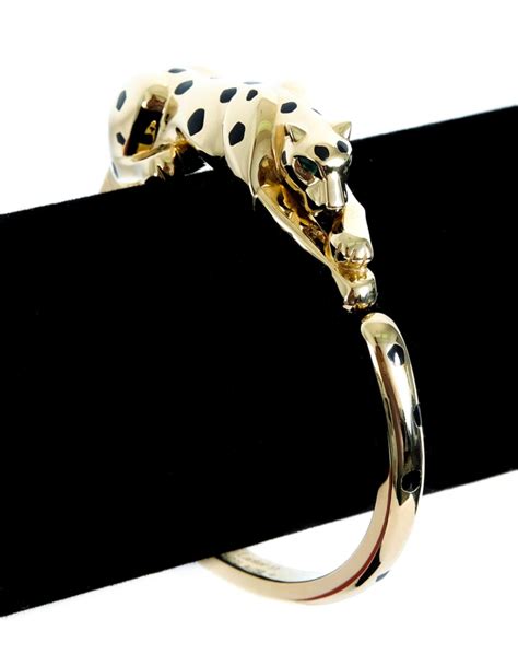 Lot - Attr. Cartier Panther Panthere 18k Gold Bracelet