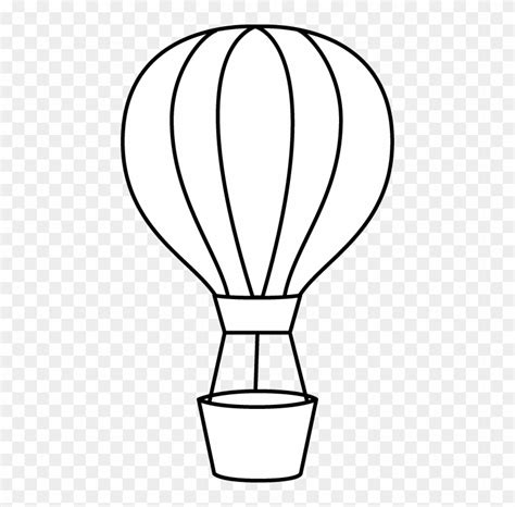 Black And White Hot Air Balloon Clipart