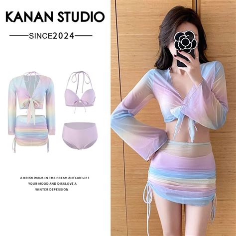 Pieces Women S Swimsuit New Conservative Long Sleeve Bikini Long