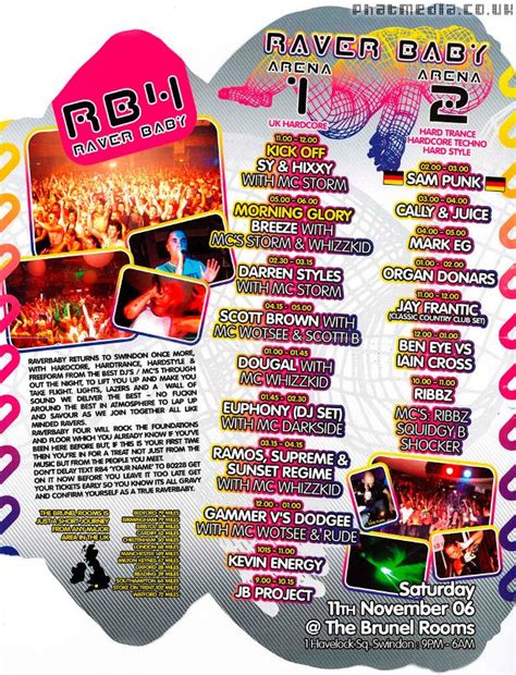 Raver Baby November Happy Hardcore Techno Flyers