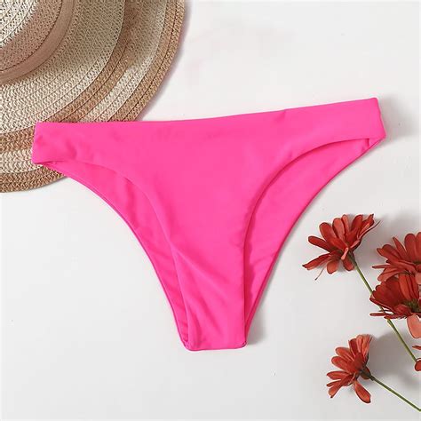 2023 Low Waist Bikini Bottoms Swimsuit Women New Swimming Shorts Solid