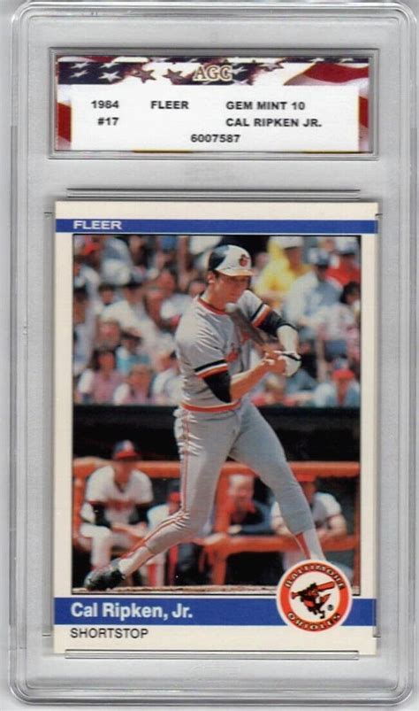 Fleer Cal Ripken Jr Agc Gem Mint Baltimore Orioles Ebay