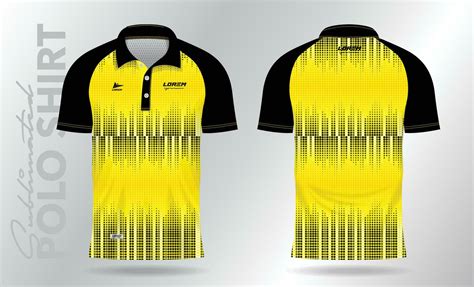 Yellow And Black Sublimation Polo Shirt Mockup Template Design For