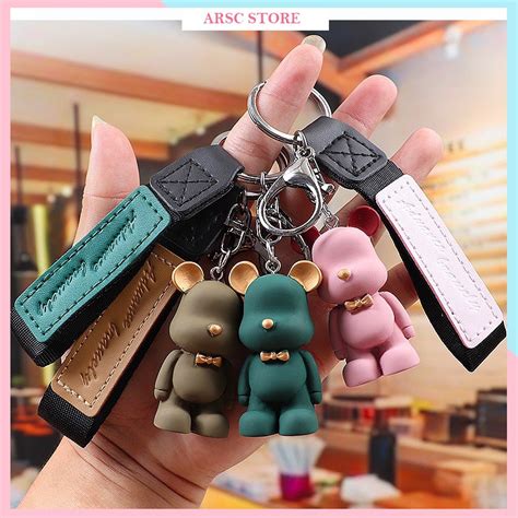 Móc khóa gấu Hàn quốc hoạt hình dễ thương đủ màu sắc hot trend tiktok phụ kiện túi xách ArsC