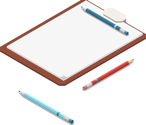 Set De Papier Et De Crayon De Dessin D illustration Plat Isométrique