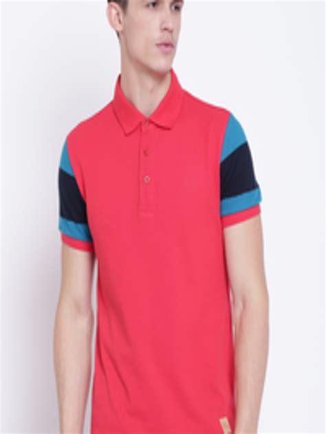 Buy United Colors Of Benetton Men Red Solid Polo Collar T Shirt Tshirts For Men 2202352 Myntra