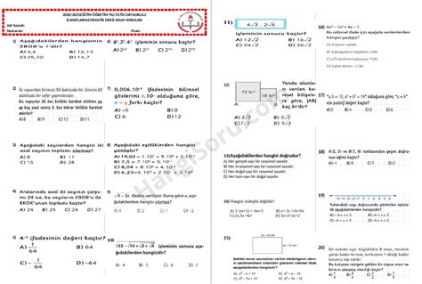 S N F Matematik D Nem Yaz L Sorular A K U Lu Hangisoru