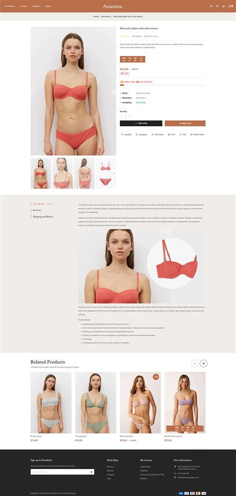 Assassina Lingerie Swimwear Shopify Theme