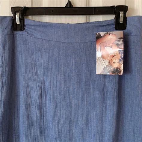 Naked Wardrobe Skirts Nwt Naked Wardrobe Blue Crinkle Midi Skirt Poshmark
