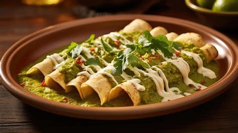 Premium AI Image | Spicy plate mexican food enchiladas