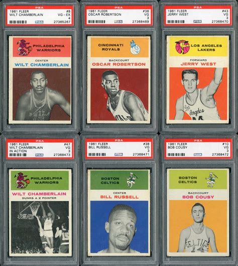 1961 Fleer Basketball Complete Set With 6 PSA Graded