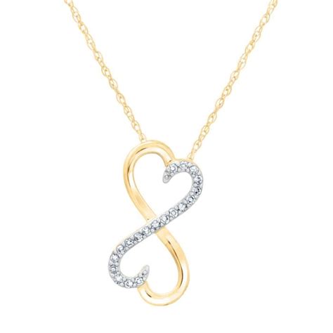 Round Diamond Double Heart Infinity Necklace 1 15ctw Reeds Jewelers