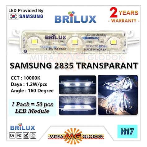 Jual LED MODULE SAMSUNG BRILUX SMD 2835 TRANS ANGLE LED MODULE 3 MATA