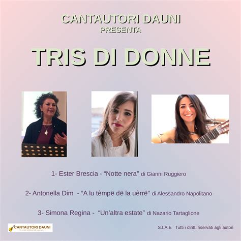 TRIS DI DONNE, L’EP TUTTO AL FEMMINILE TARGATO “CANTAUTORI DAUNI