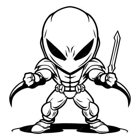 Premium Vector Alien Warrior With A Scythe Ready For Vinyl Cutting