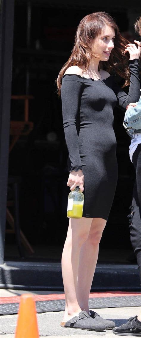 Emma Roberts In A Dress So Tight With No Bra You Can See Her Hard