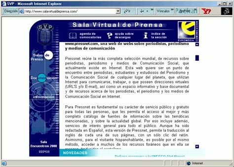 Pressnet en los Medios de Comunicación Año 2002 Sala Virtual de