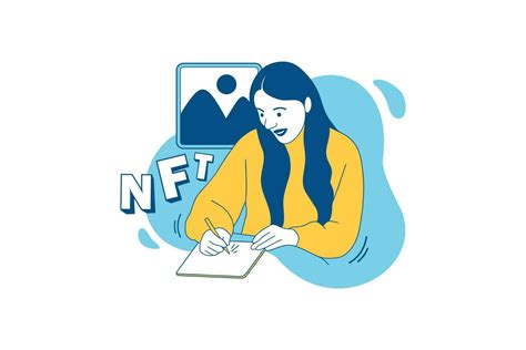 Illustrations Of Beautiful Nft Creator Drawing Nft Art With A Tablet