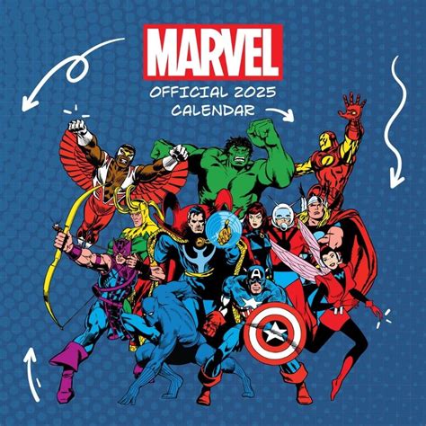 Calendar Marvel Comics Month To View Square Calendar Official