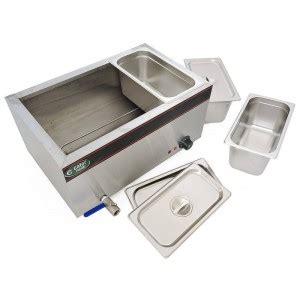 Hot Food Warmer Bain Marie 3x 1 3 GN Tray Lids 1 5kW Commercial Bainmarie