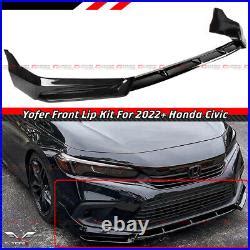 For Th Honda Civic Yofer Glossy Black Front Bumper Lip