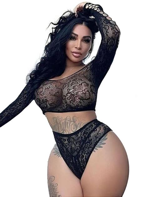 Snapklik Buitifo Womens Lingerie Set Fishnet BabyDoll Bodysuit Two Piece Nightwear