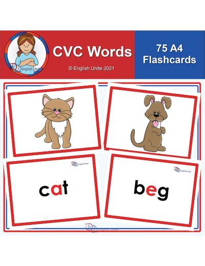 English Unite Flashcards A4 CVC Words