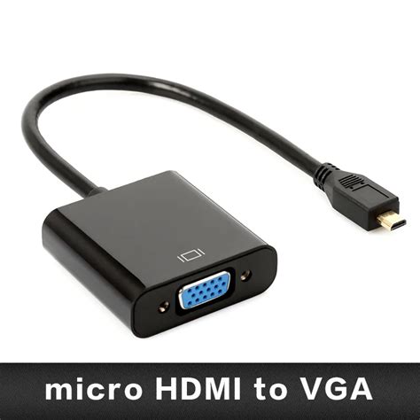 Adaptador De Conversor De V Deo Banhado A Ouro Micro HDMI Para VGA